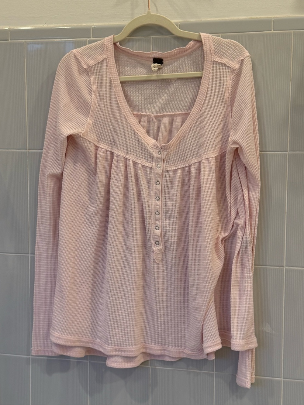 We The Free Oversized Pink Waffle Knit